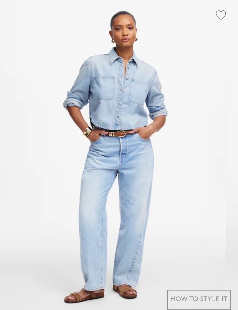 NWT Madewell The Curvy Pieced Barrel-Leg Jean Blue 29